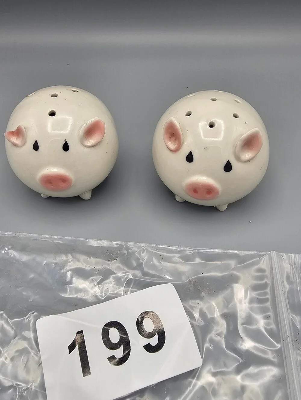 Ceramic Pig-Shaped Salt and Pepper Shakers Set